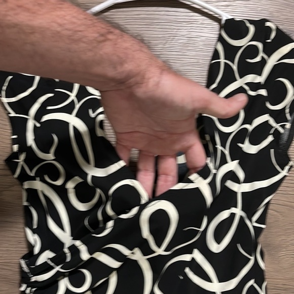 London Times women's black and white swirled dress, size 4 - Picture 2 of 10